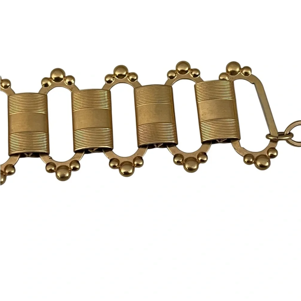 ZADA Gold-Tone Geometric Link Bracelet